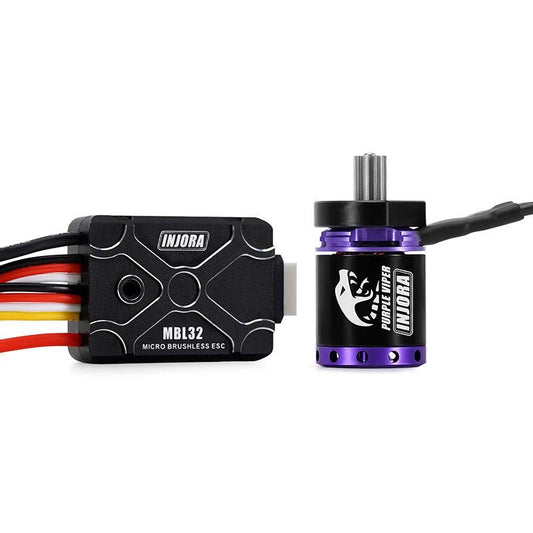 INJORA Micro Brushless MBL32 ESC & 1721 Purple Viper Motor for 1/18 TRX4M Ascent18